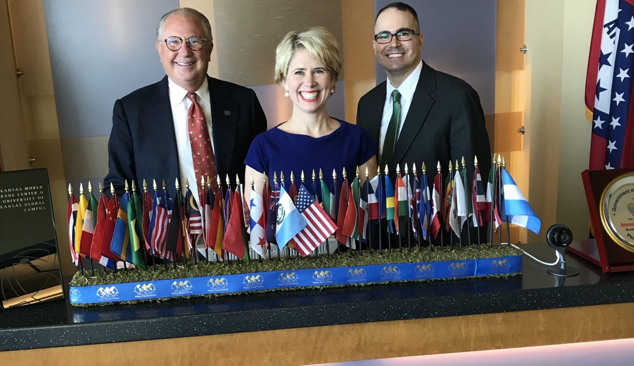 "Dan Hendrix, president and CEO World Trade Center Arkansas; Kimberly Reed, president and chairman of the board US EXIM Bank; Melvin Torres, director of Western Hemisphere Trade, WTC Arkansas.